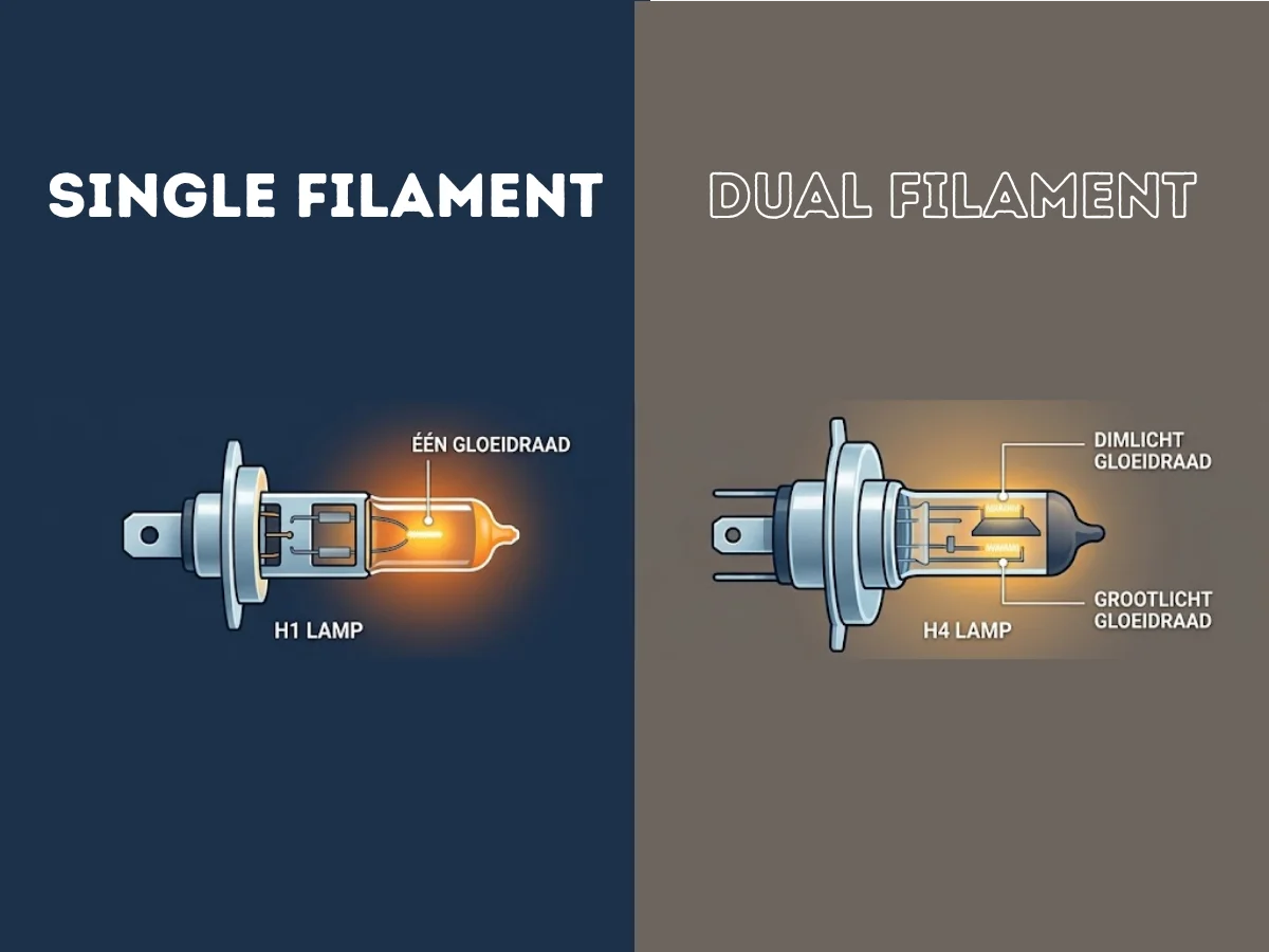 H1 single filament lamp